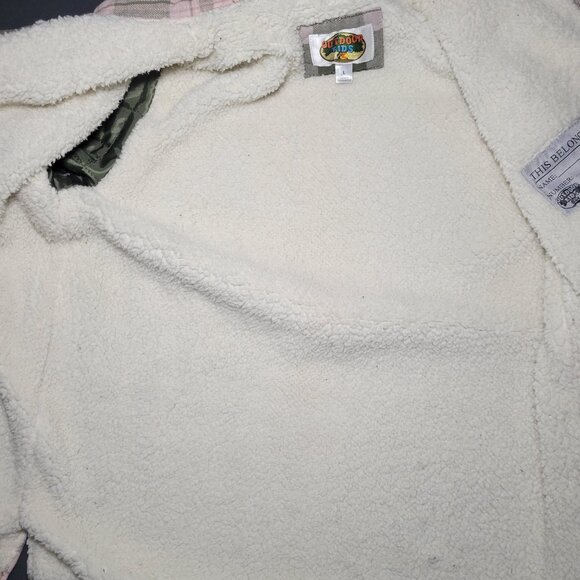 Bass Pro Shops Outdoor Kids Youth Pink and Green Plaid Snap Jacket Size Large - Picture 7 of 16